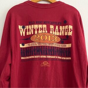 Adventure Design Sweatshirt Button Men XL Red Wild West Cowboy Long Sleeve
